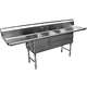 Three Compartment Sink 18 x 18 x 12, 2 - 18" Drainboard NSF SE18183D