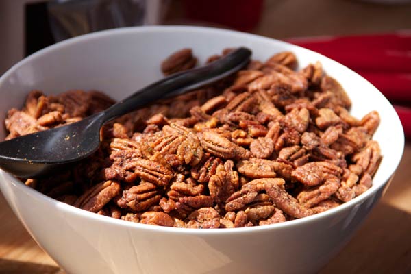 Pecans in Bowl With Spoon