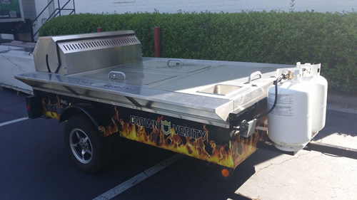A Crown Verity TG-4 towable grill.