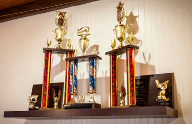 Smokin' Gold BBQ competition trophies