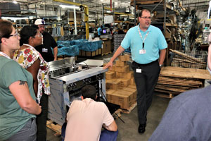 Foodservice reps are taken on a tour of the Southbend factory.