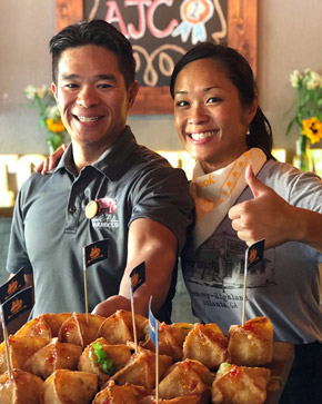 Restaurant Owners Howard and Anita Hsu and thier famous pimento cheese wontons