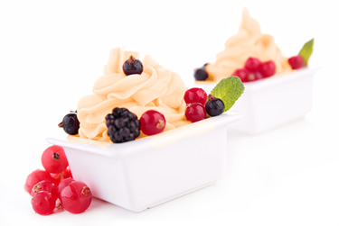 Soft Serve Ice Cream servings with fruit