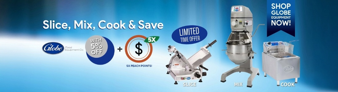 Slice, Mix, Cook & Save with 5% off Globe and 5X PeachPoints