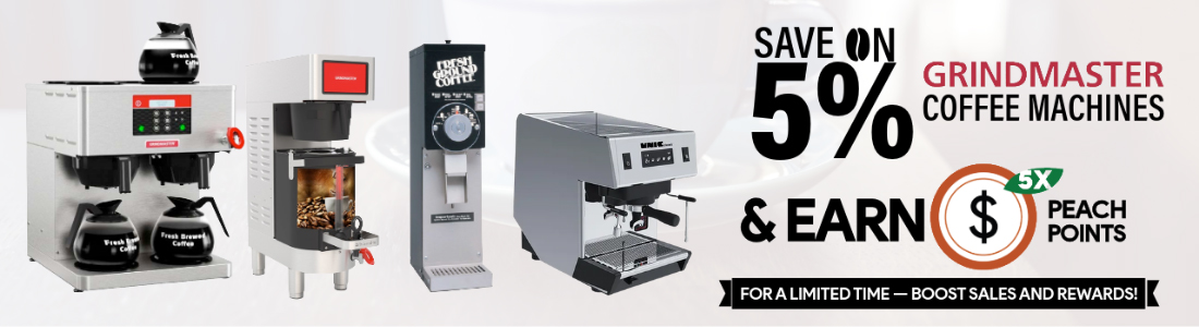 Save 5% on Grindmaster Coffee Machines + Earn 5X Peach Points