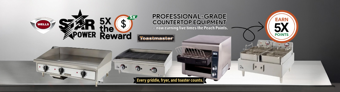 Earn 5X Peach Points on Star, Wells, Toastmaster and Magikitch'n