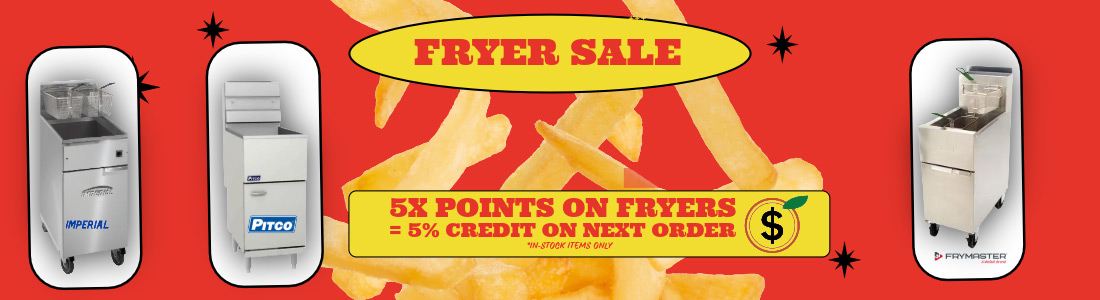 5X Peach Points on Most Fryers in Our Warehouse