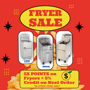 5X Peach Points on Most Fryers in Our Warehouse