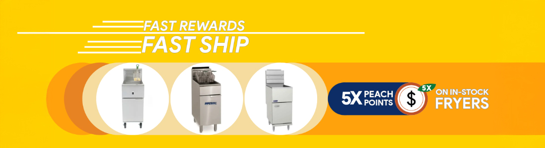 5X Peach Points on Most Fryers in Our Warehouse