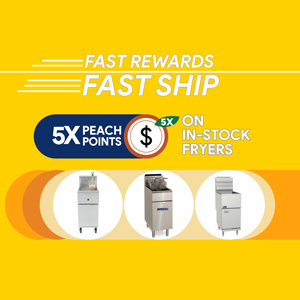 5X Peach Points on Most Fryers in Our Warehouse