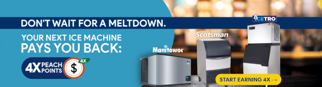 4X Peach Points on Ice Machines from Manitowoc, Scotsman and IceTro