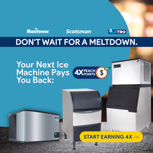 4X Peach Points on Ice Machines from Manitowoc, Scotsman and IceTro