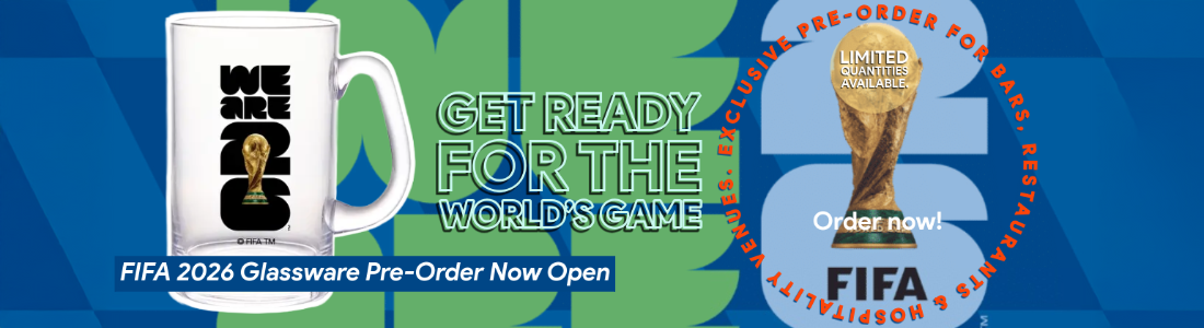 Officially licensed FIFA glassware now available for pre-order — perfect for bars and restaurants