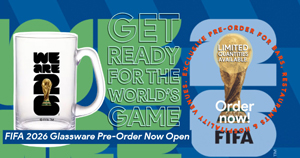 Officially licensed FIFA glassware now available for pre-order — perfect for bars and restaurants