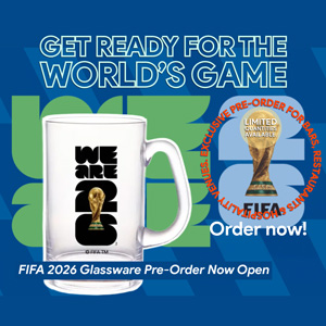 Officially licensed FIFA glassware now available for pre-order — perfect for bars and restaurants