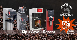 	Wake Up to Savings - Save 5% Off Coffee Machines and Brewers