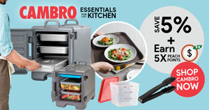 Cambro – Save 5% & Earn 5X Peach Points
