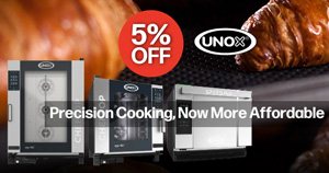 5% Off Unox — Precision Cooking, Now More Affordable