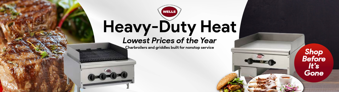 Wells Countertop Charbroilers & Griddles - Save up to 40%