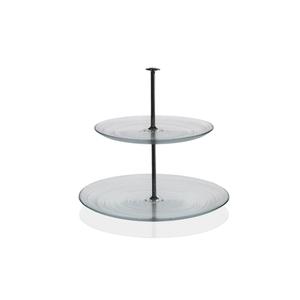 Mikasa Hospitality 10498-10356-1 Ardacam Clear Glass 2-Tier Display Stand - 6 Each