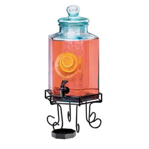Cal-Mil 1111 10in x 10in Glass 2gl Hexagon Beverage Dispenser 