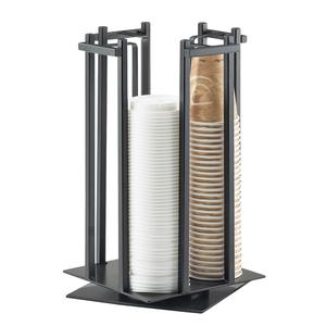 Cal-Mil 1133-13 10in x 10in Black Metal (4) Section Cup/Lid Organizer 