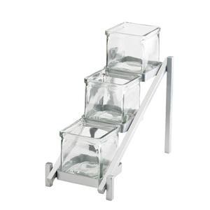 Cal-Mil 1149-74 6.25in x 13.25in Silver 3-Tier Condiment Organizer 