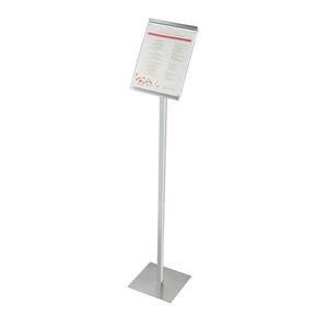 Cal-Mil 1153-46-74 One By One 8.75" x 8.75" x 46.25"H Silver Metal Sign Stand