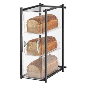 Cal-Mil 1155-13 9.5" x 14.25" Clear Acrylic 3-Tier Bread Case w/ Metal Frame