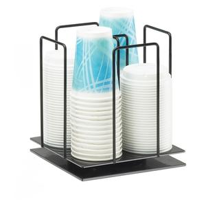 Cal-Mil 1212-4 10in x 10in Black Iron Revolving Lid/Ramekin Organizer 