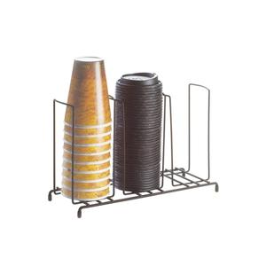 Cal-Mil 1229 13in x 4.5in Black Iron (3) Section Cup/Lid Organizer 