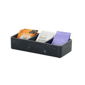 Cal-Mil 1246-124 9.5in x 4.5in Black Swirl Resin Serving Tray 