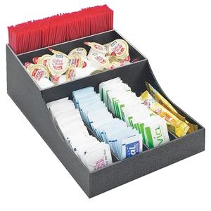 Cal-Mil 1259 Classic 8in x 12in Black Plastic (9) Compartment Coffee Center 