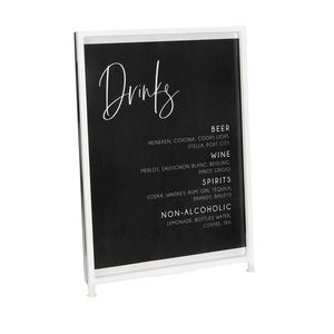 Cal-Mil 1264-15 8.5" x 11"H White Iron Sign Holder w/ Clear Acrylic Insert