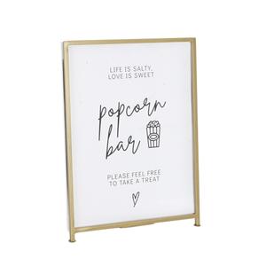 Cal-Mil 1264-90 8.5" x 11"H Gold Finish Sign Holder w/ Clear Acrylic Insert