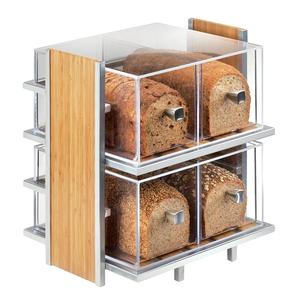 Cal-Mil 1279 Eco Modern 14in x 11.5in Silver Countertop 2-Tier Bread Case 