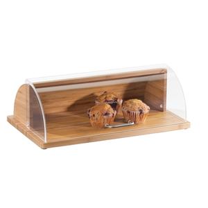 Cal-Mil 1333-60 Bamboo 20in x 11.5in Bread Box with Acrylic Roll Top Cover 