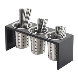 Cal-Mil 1425-3-96 Midnight Bamboo 16in x 5.5in Flatware Cylinder Organizer 