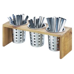 Cal-Mil 1425-3-99 Madera 16in x 5.5in Rustic Pin Flatware Cylinder Organizer 