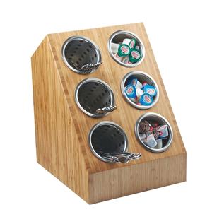 Cal-Mil 1426-60 Bamboo 12in x 14in Space Saver Flatware Cylinder Holder 