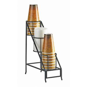 Cal-Mil 1452 8in x 12in Black Wire (3) Section Cup/Lid Organizer 
