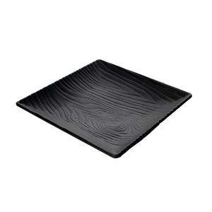 GET Sustain Black Melamine 11.25" Square Coupe Tray - 6 Each - 15003076001