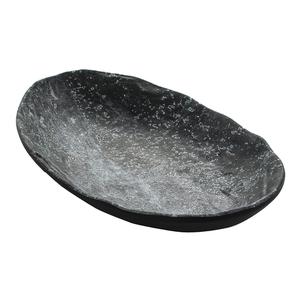 GET Endure Weathered Pewter Melamine 12.4" x 7" Plate - 1 Doz - 15005085007