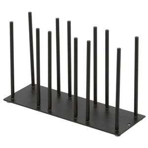 Cal-Mil 1516-3-13 10in x 3.5in Black Iron Lid/Ramekin Organizer with 3 Slots 
