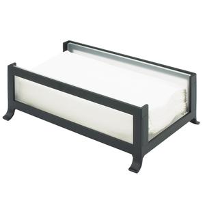 Cal-Mil 1588-33 SoHo 9.5in x 6.25in Black Napkin Holder with Curved Feet 