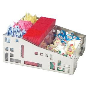 Cal-Mil 1616-55 Squared 12in x 12in Stainless Steel Condiment Organizer 