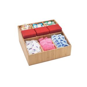 Cal-Mil 1714-60 Bamboo 12in x 12in (9) Compartment Multi-Section Organizer 
