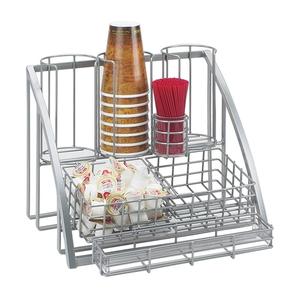 Cal-Mil 1715-39 Mission 15in x 14in x 12"H White Wire Condiment Organizer 