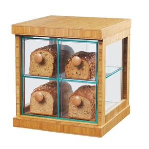 Cal-Mil 1718-60 Bamboo 16.5in x 15in Clear Acrylic 2-Tier Bread Case 