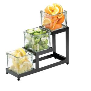 Cal-Mil 1803-4-13 4in x 12in Black Frame 3-Tier Condiment Organizer 